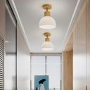 Contemporary Style Simple Pendant Lighting with Glass Shade for Bedroom