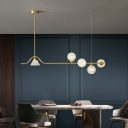 Modern Unique Shape Glass LED Island Pendant Lights for Dining Room