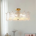 Panel Colonial Pendant Lighting Fixtures Clear Glass for Living Room