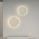 Contemporary Style Round Shape Sconce Light Fixture in White for Living Room