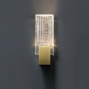 1 Light Crystal Square Shape LED Bathroom Lightings Modern Style