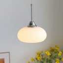 Modern Semi Spheres Pendant Lighting Fixtures Opal Frosted Glass for Dining Room