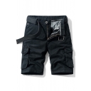 Classic Skinny Sports Pants Plain Cotton Athletic Shorts With Zip-fly Closure