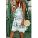 Sleeveless v-Neck Midi Length Dress Summer Women’s Dress
