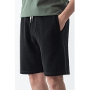 Summer Slouch Fit Athletic Shorts Cotton Plain Sporty Shorts With Elasticated Waistband