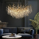 Branches Crystal Drip Suspended Lighting Fixture Modern for Living Room