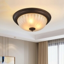 Traditional Dome Flush Mount Ceiling Light Fixture Glass for Living Room