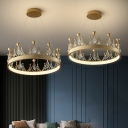 Contemporary Style Chandelier Glass Crown Chandelier for Dining Room
