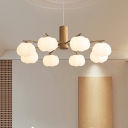 Contemporary Style Chandelier Glass Wooden Chandelier for Dining Room
