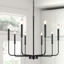 Industrial Style Wrought Iron Chandelier Simple Pendant Light for Dining Room