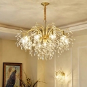 Teardrops Chandelier Lighting Fixtures Traditional Crystal Drip for Living Room