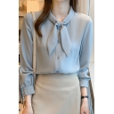Long Sleeve Chiffon Elegant Shirts Women’s Button Down Blouse