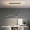 Contemporary Style Simple Island Light with Black Shade for Living Room