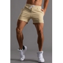 Oversized Fit Athletic Shorts Plain Cotton Shorts Elasticated Waistband with A Drawstring Fastening