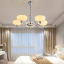 Modern with Shade Chandelier Lighting Fixtures Opaque Milk Glass for Living Room
