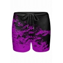 Skinny Swim Shorts Polyester Multicoloured Shorts Elasticated Waistband with A Drawstring Fastening