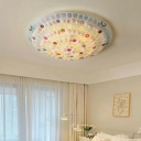 Tiffany Style Traditional Ceiling Light Stained Glass Pendant Light for Bedroom