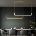 Modern Line Shape LED Pendant Lighting Fixtures for Dining Room