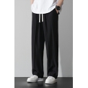 Loose Fit Long Length Pants Plain Polyester Men’s Lounge Pants