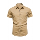 Simple Lapel Collar Plain t Shirt Plain Slim Fit t Shirts With Pockets