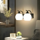 Modern Frosted Glass Wall Sconce with Ambient White Light and Dual Lighting
