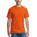 Casual Men's Pure Color Regular Fit Sleeve Round Collar T-Shirt