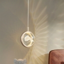Modern Clear Crystal Pendant Light with Adjustable Hanging Length and Contemporary Design