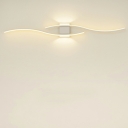 Modern 2-Light Hardwired Metal Arc Wall Sconce with White Aluminum Shade for Residential Use