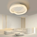 Contemporary Ceiling Fixture Iron Room Acrylic LED Flush Light in White