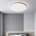 Modern White LED Flush Mount Ceiling Light with Ambient Resin Shade for Residential Use