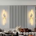 Modern Linear 1-Light Hardwired Wall Sconce with White Aluminum Shade and Remote Control