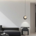 Sports-Inspired Grey Glass Globe Pendant with Clear Glass Shade for Indoor Residential Use