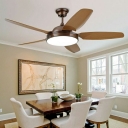 Modern Ceiling Fan with Remote and Wall Control 5 Blades and Integrated LED Light