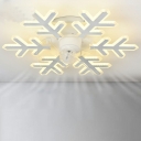 Modern White Flushmount Ceiling Fan with 3 Clear Acrylic Blades and Remote/Wall Control