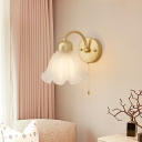 Modern Frosted Glass Saucer Wall Sconce with White Glass Shade