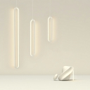 Contemporary LED Pendant Light Line Shape Wrought Iron Chandelier
