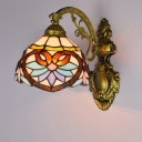 Multi-Color Stained Glass Tiffany Vanity Light with Up & Down Shade for Residential Use