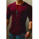 Modern Men's Whole Color Long Sleeve Extra Slim Fit Nike Crew Neck T-Shirt