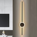 Modern Black Linear Wall Sconce with White Acrylic Shade for Indoor Residential Use