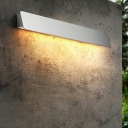 Modern Warm Light Wall Lamp with White Aluminum Shade and Bulb Included for Outdoor Use