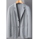 Slim Fit Plain Long Sleeve Suit Lapel Collar Men’s Nylon Suit