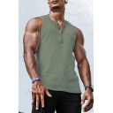 Fashionable Men's Sleeveless Solid Color Slim Fitted Summer Tank