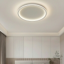 Modern Acrylic Flush Mount LED Ceiling Light with White Shade for Residential Use