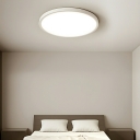 Modern Geometric White Flush Mount Ceiling Light with LED Bulb for Residential Use