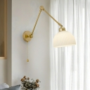 Elegant Gold Metal Modern Wall Lamp with Frosted Glass Shade