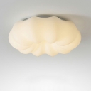 White Geometric LED Flush Mount Ceiling Light in Modern Style for Residential Use