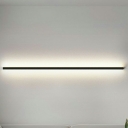 Modern Black 1-Light Hardwired Metal Linear Wall Sconce with White Aluminum Shade for Indoor Use
