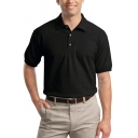 Stylish Men's Pure Color Regular Fit Sleeve Round Collar Polo Shirt