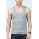 Fashionable Men's Whole Color Sleeveless Hoodie Extra Slim Fit Vest