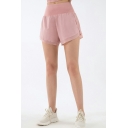 High Waist Plain Loose Fit Sporty Shorts Polyester Summer Shorts